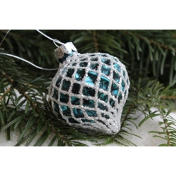 christmas ball, 6cm diameter, glass blue